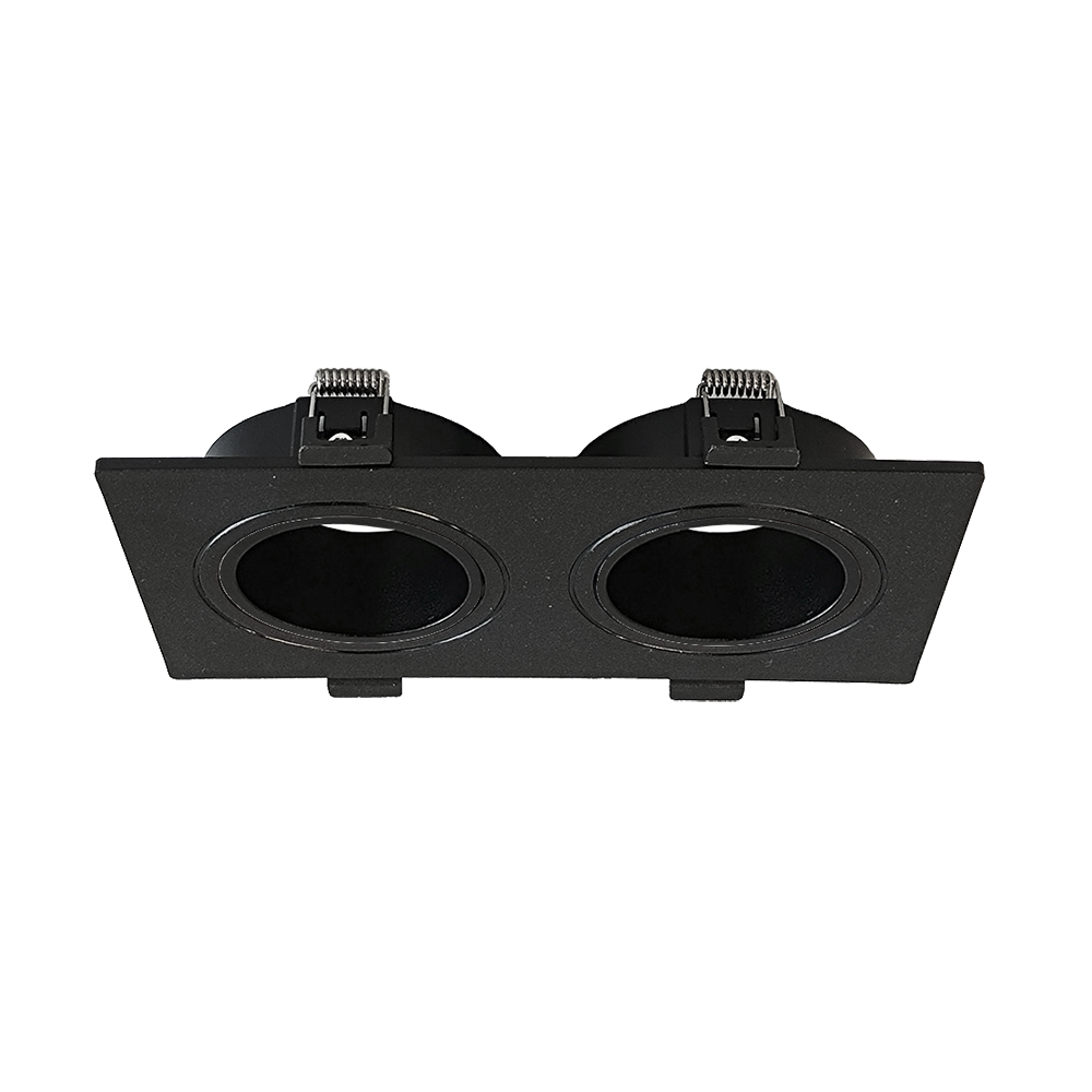 SPOT DE EMBUTIR DOBLE NEGRO POLICARBONATO 172x92 P2200N